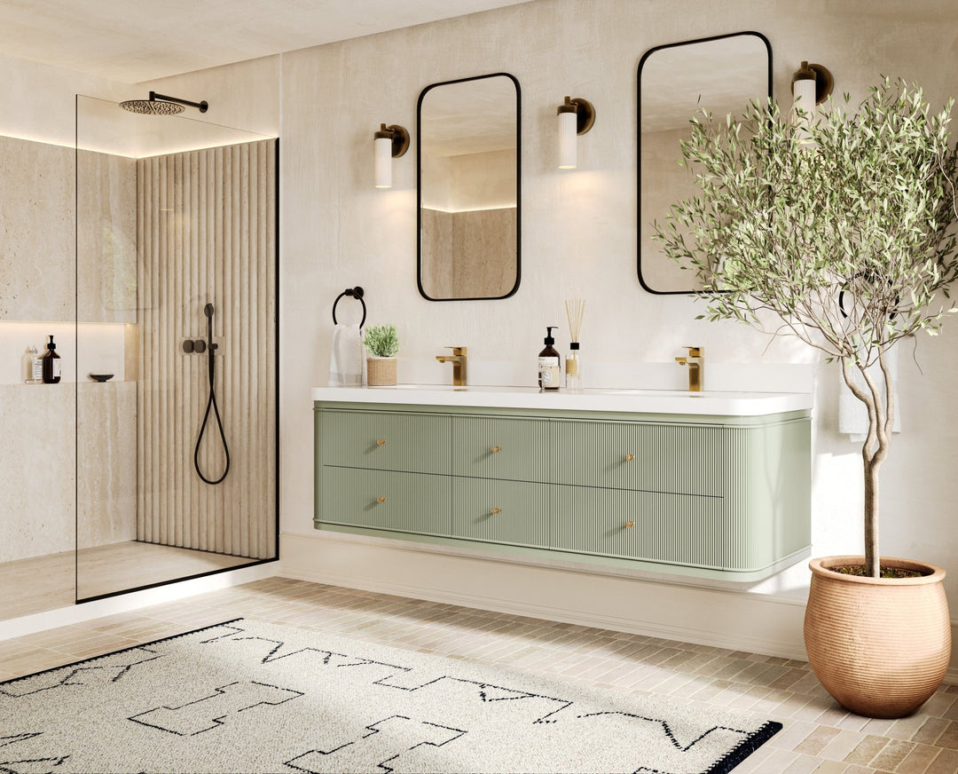 Hampton Floating 72 in. W x 22 in. D Double Sink Bathroom Vanity - Willow Bath and Vanity