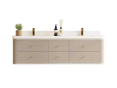 Hampton Floating 72 in. W x 22 in. D Double Sink Bathroom Vanity - Willow Bath and Vanity