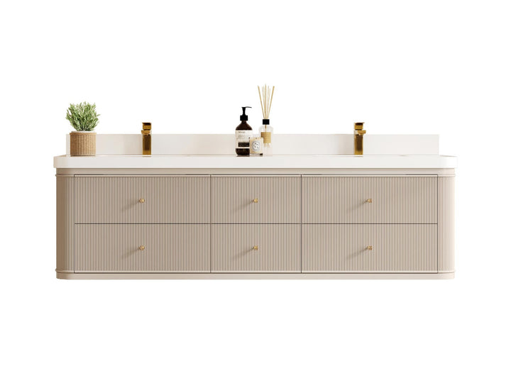 Hampton Floating 72 in. W x 22 in. D Double Sink Bathroom Vanity - photo 1