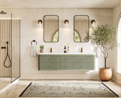 Hampton Floating 72 in. W x 22 in. D Double Sink Bathroom Vanity - photo 4