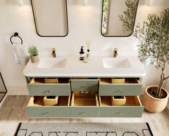 Hampton Floating 72 in. W x 22 in. D Double Sink Bathroom Vanity - photo 5