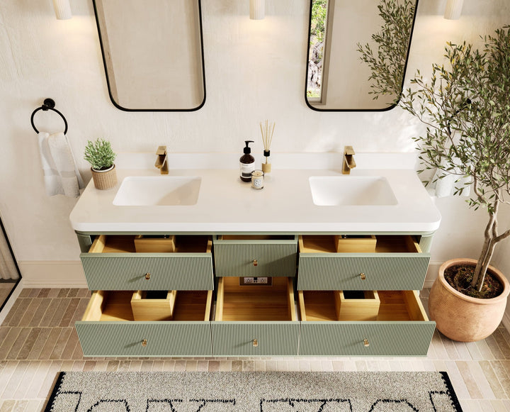 Hampton Floating 72 in. W x 22 in. D Double Sink Bathroom Vanity - photo 4