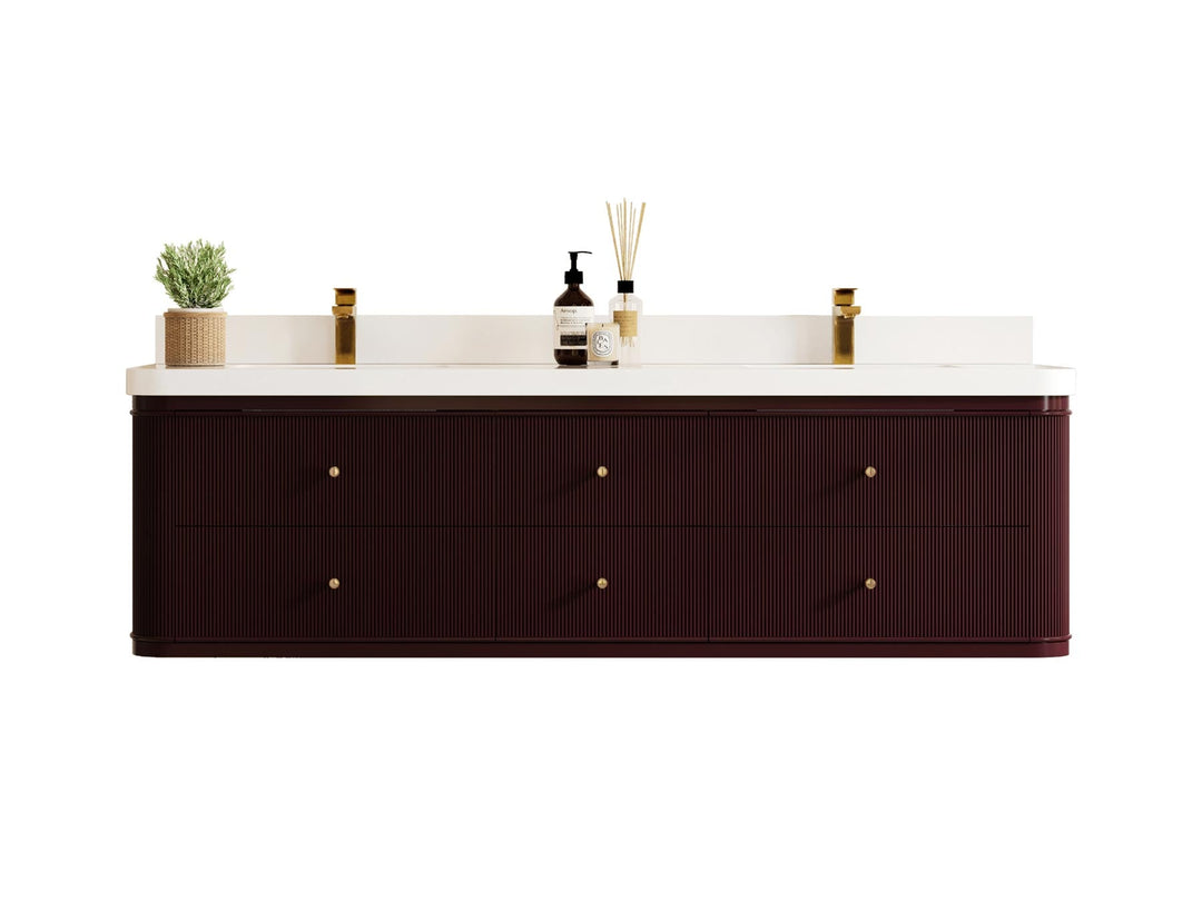 Hampton Floating 72 in. W x 22 in. D Double Sink Bathroom Vanity - Willow Bath and Vanity