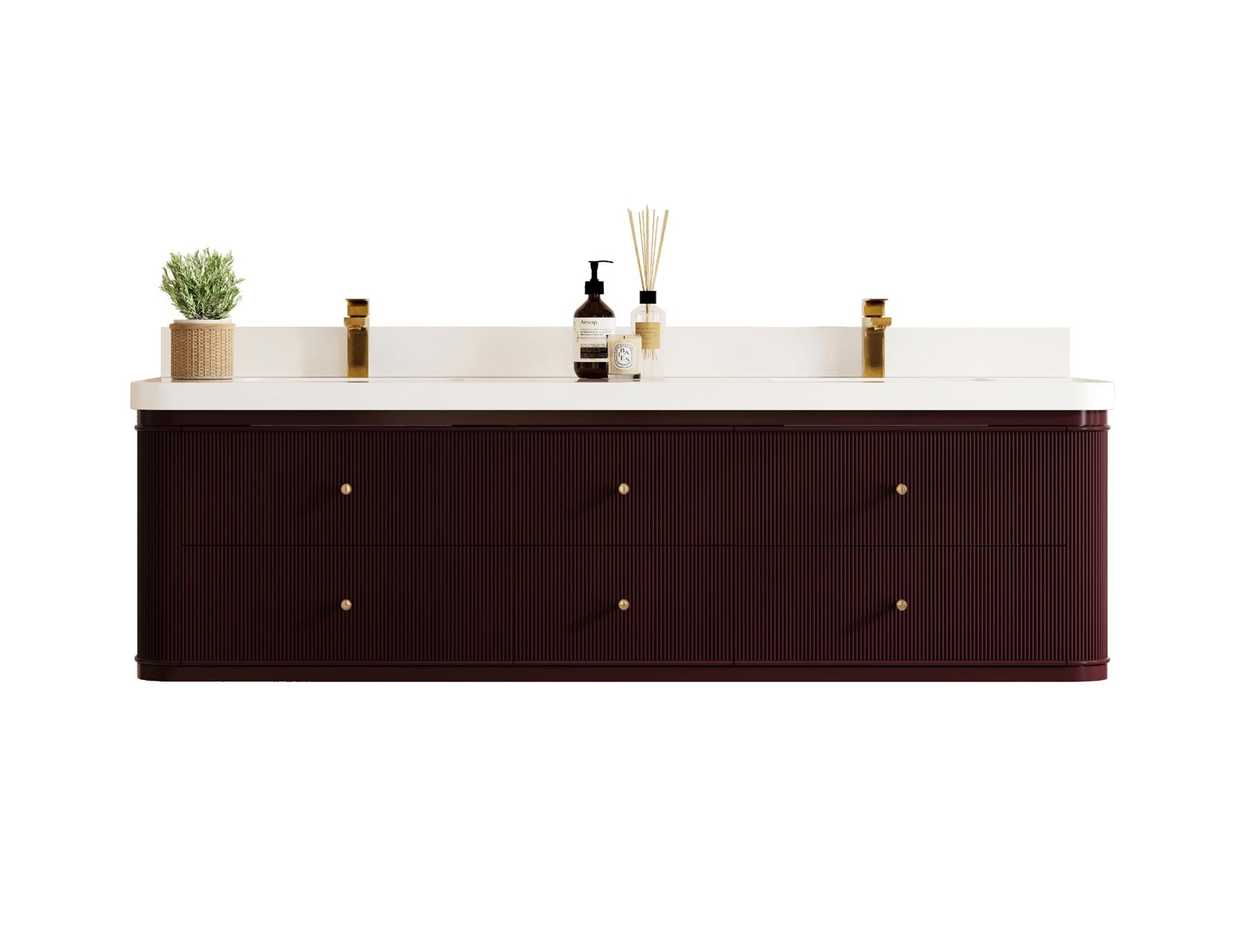 Hampton Floating 72 in. W x 22 in. D Double Sink Bathroom Vanity - Willow Bath and Vanity