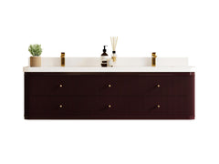 Hampton Floating 72 in. W x 22 in. D Double Sink Bathroom Vanity - photo 1