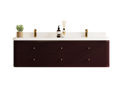 Hampton Floating 72 in. W x 22 in. D Double Sink Bathroom Vanity - Willow Bath and Vanity