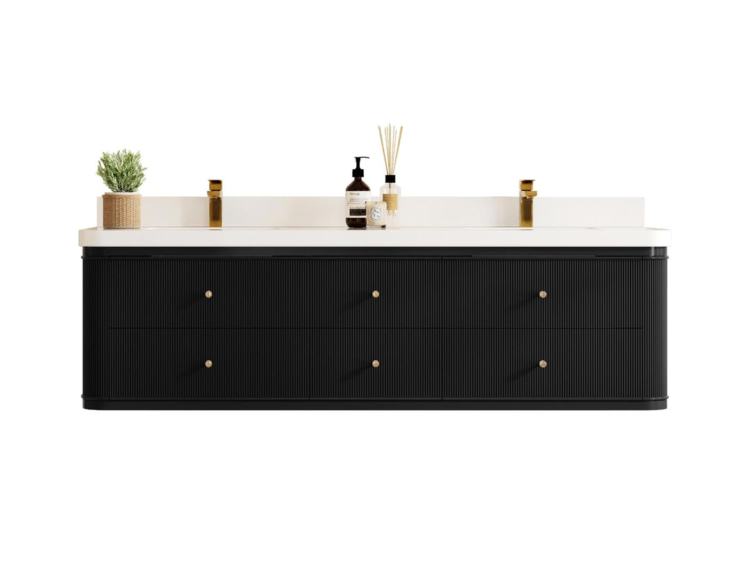 Hampton Floating 72 in. W x 22 in. D Double Sink Bathroom Vanity - Willow Bath and Vanity