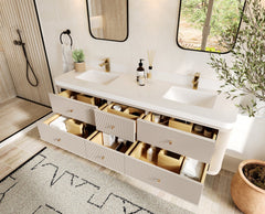 Hampton Floating 72 in. W x 22 in. D Double Sink Bathroom Vanity - photo 3