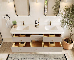 Hampton Floating 72 in. W x 22 in. D Double Sink Bathroom Vanity - photo 5