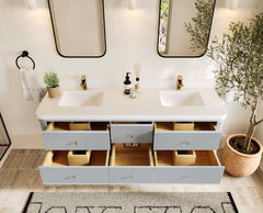 Hampton Floating 72 in. W x 22 in. D Double Sink Bathroom Vanity - photo 5