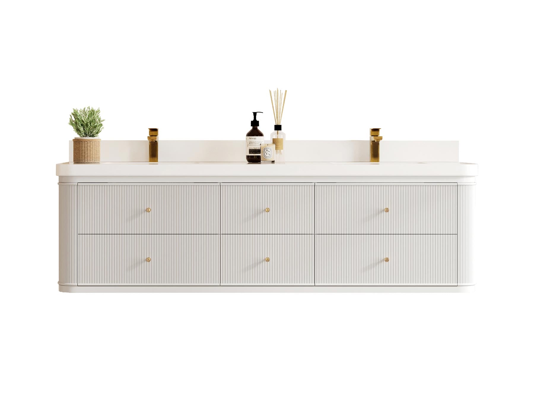 Hampton Floating 72 in. W x 22 in. D Double Sink Bathroom Vanity - Willow Bath and Vanity