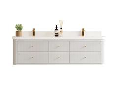 Hampton Floating 72 in. W x 22 in. D Double Sink Bathroom Vanity - photo 1