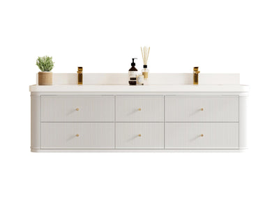 Hampton Floating 72 in. W x 22 in. D Double Sink Bathroom Vanity - Willow Bath and Vanity