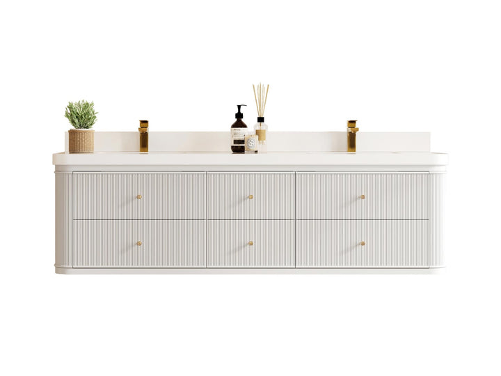 Hampton Floating 72 in. W x 22 in. D Double Sink Bathroom Vanity - photo 1