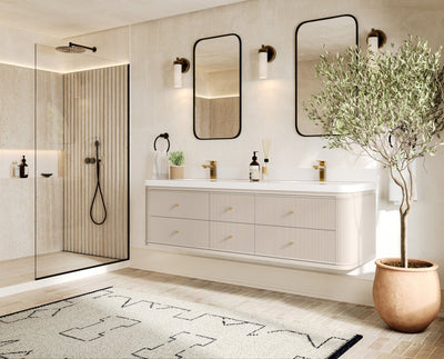 Hampton Floating 72 in. W x 22 in. D Double Sink Bathroom Vanity - Willow Bath and Vanity