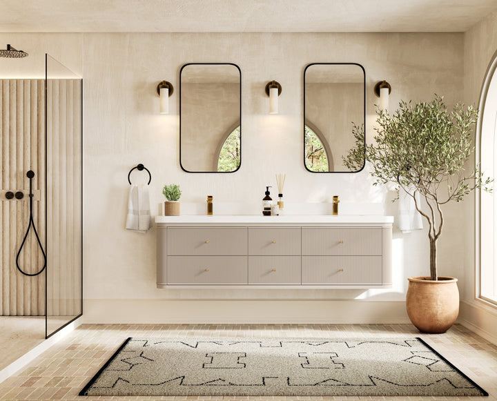Hampton Floating 72 in. W x 22 in. D Double Sink Bathroom Vanity - photo 1