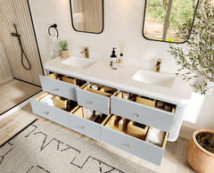 Hampton Floating 72 in. W x 22 in. D Double Sink Bathroom Vanity - photo 3