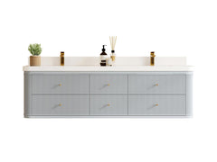 Hampton Floating 72 in. W x 22 in. D Double Sink Bathroom Vanity - photo 1