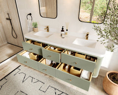 Hampton Floating 72 in. W x 22 in. D Double Sink Bathroom Vanity - photo 3