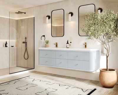 Hampton Floating 72 in. W x 22 in. D Double Sink Bathroom Vanity - Willow Bath and Vanity