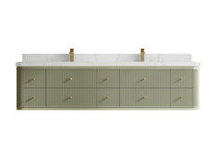 Hampton Floating 84 in. W x 22 in. D Double Sink Bathroom Vanity - photo 17