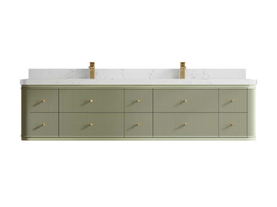 Hampton Floating 84 in. W x 22 in. D Double Sink Bathroom Vanity - Willow Bath and Vanity