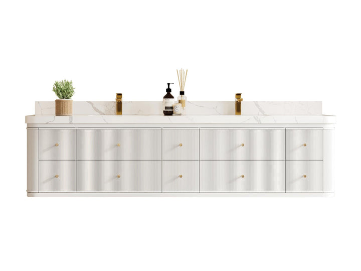 Hampton Floating 84 in. W x 22 in. D Double Sink Bathroom Vanity - photo 1