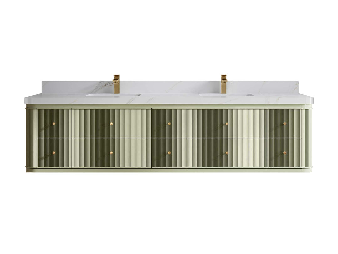 Hampton Floating 84 in. W x 22 in. D Double Sink Bathroom Vanity - Willow Bath and Vanity