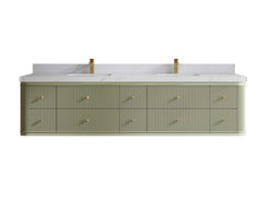 Hampton Floating 84 in. W x 22 in. D Double Sink Bathroom Vanity - photo 13