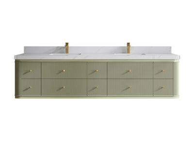 Hampton Floating 84 in. W x 22 in. D Double Sink Bathroom Vanity - Willow Bath and Vanity