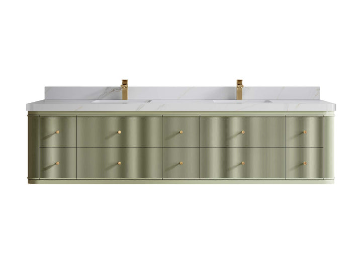 Hampton Floating 84 in. W x 22 in. D Double Sink Bathroom Vanity - photo 13