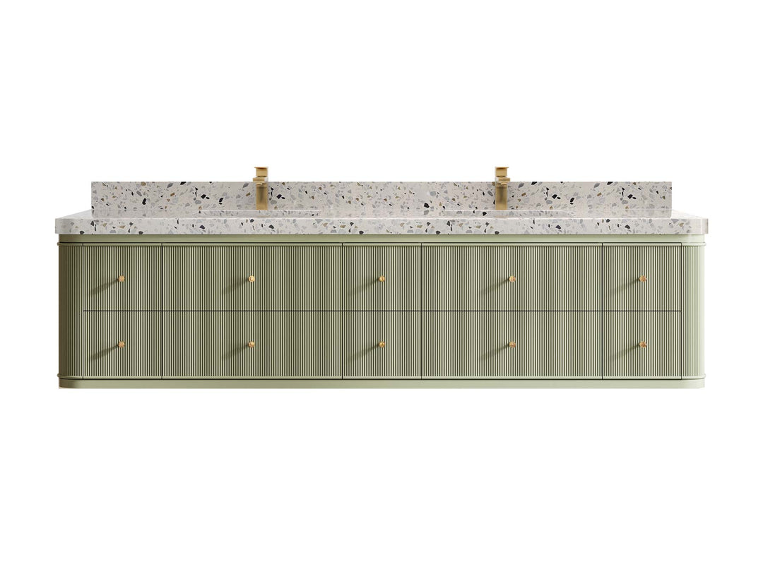 Hampton Floating 84 in. W x 22 in. D Double Sink Bathroom Vanity - Willow Bath and Vanity