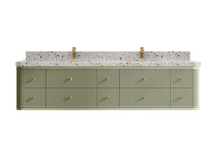 Hampton Floating 84 in. W x 22 in. D Double Sink Bathroom Vanity - photo 23