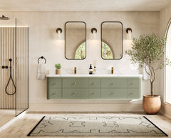 Hampton Floating 84 in. W x 22 in. D Double Sink Bathroom Vanity - photo 4