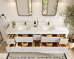 Hampton Floating 84 in. W x 22 in. D Double Sink Bathroom Vanity - photo 5