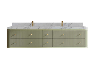 Hampton Floating 84 in. W x 22 in. D Double Sink Bathroom Vanity - Willow Bath and Vanity