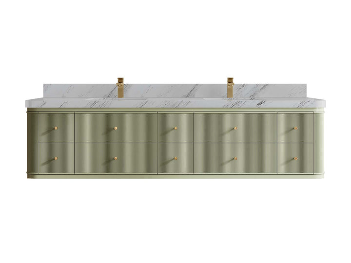 Hampton Floating 84 in. W x 22 in. D Double Sink Bathroom Vanity - photo 21