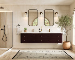 Hampton Floating 84 in. W x 22 in. D Double Sink Bathroom Vanity - photo 4