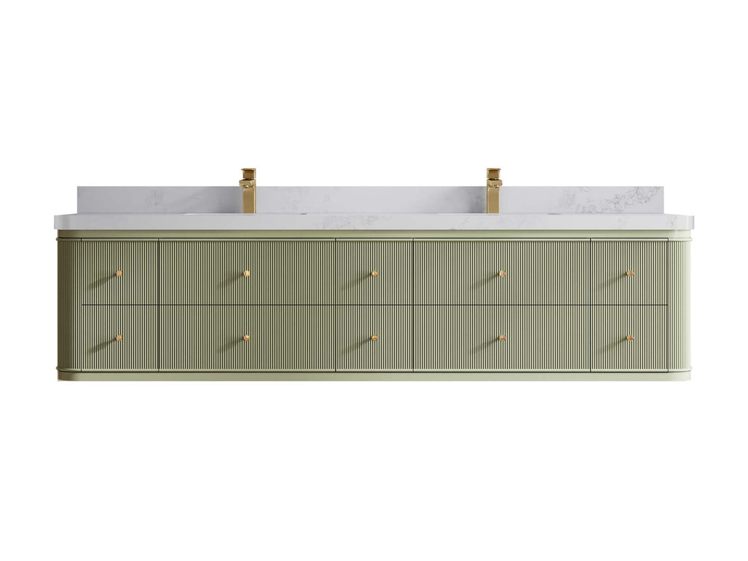 Hampton Floating 84 in. W x 22 in. D Double Sink Bathroom Vanity - Willow Bath and Vanity