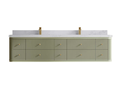 Hampton Floating 84 in. W x 22 in. D Double Sink Bathroom Vanity - Willow Bath and Vanity
