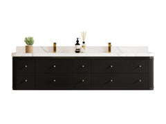Hampton Floating 84 in. W x 22 in. D Double Sink Bathroom Vanity - photo 1