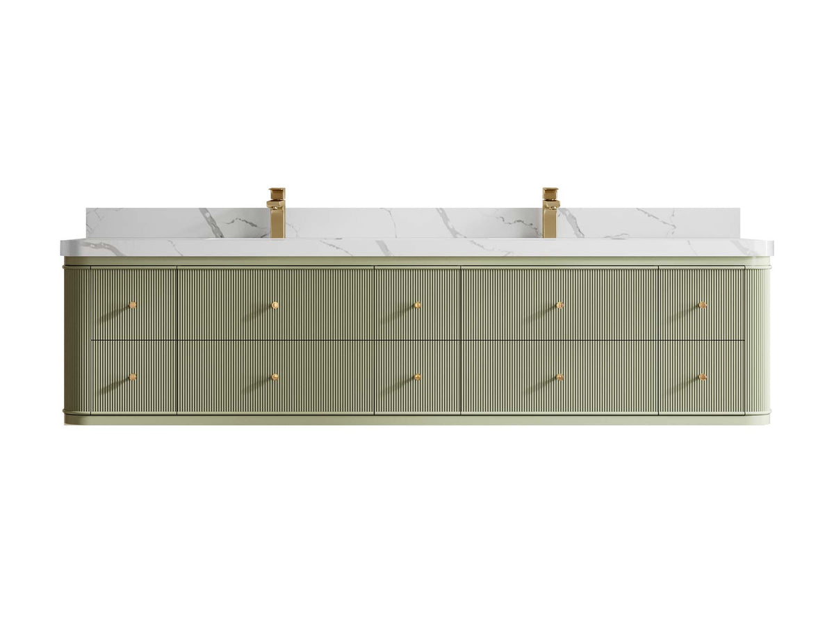 Hampton Floating 84 in. W x 22 in. D Double Sink Bathroom Vanity - Willow Bath and Vanity
