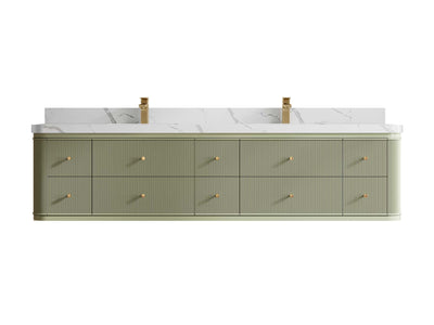 Hampton Floating 84 in. W x 22 in. D Double Sink Bathroom Vanity - Willow Bath and Vanity
