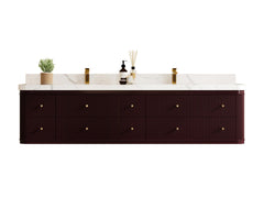 Hampton Floating 84 in. W x 22 in. D Double Sink Bathroom Vanity - photo 1