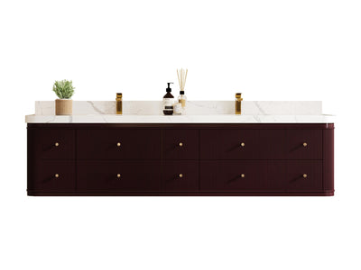 Hampton Floating 84 in. W x 22 in. D Double Sink Bathroom Vanity - Willow Bath and Vanity