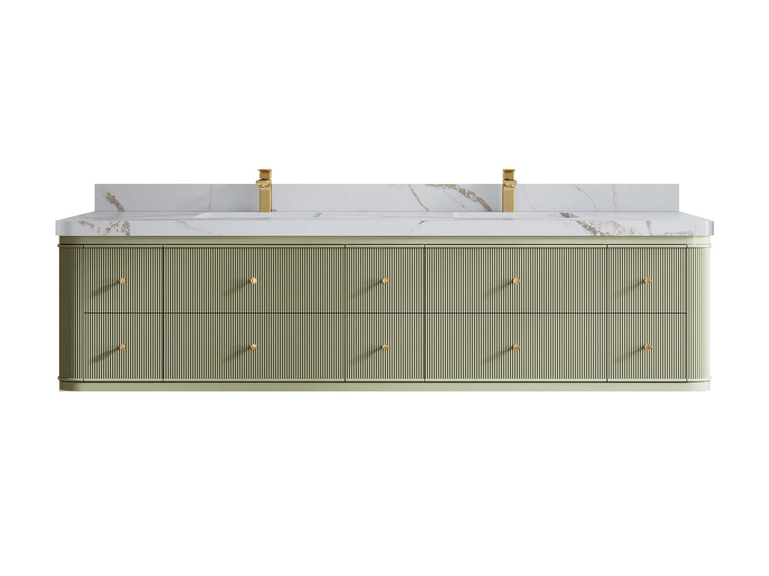 Hampton Floating 84 in. W x 22 in. D Double Sink Bathroom Vanity - Willow Bath and Vanity