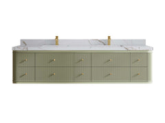 Hampton Floating 84 in. W x 22 in. D Double Sink Bathroom Vanity - photo 27