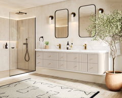 Hampton Floating 84 in. W x 22 in. D Double Sink Bathroom Vanity - photo 2