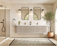 Hampton Floating 84 in. W x 22 in. D Double Sink Bathroom Vanity - photo 4