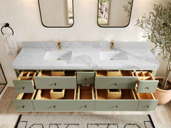 Hampton Floating 84 in. W x 22 in. D Double Sink Bathroom Vanity - photo 10